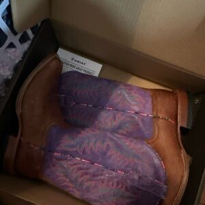 Ariat Women's Brown and Purple Leather Boots